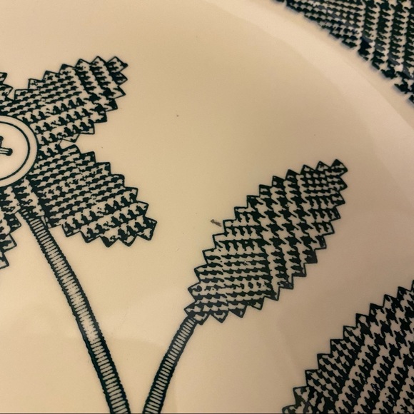 Royal Scot 50s Blue & White Gingham Plaid 12” Plate Glen Plaid Button Flower - Picture 2 of 5